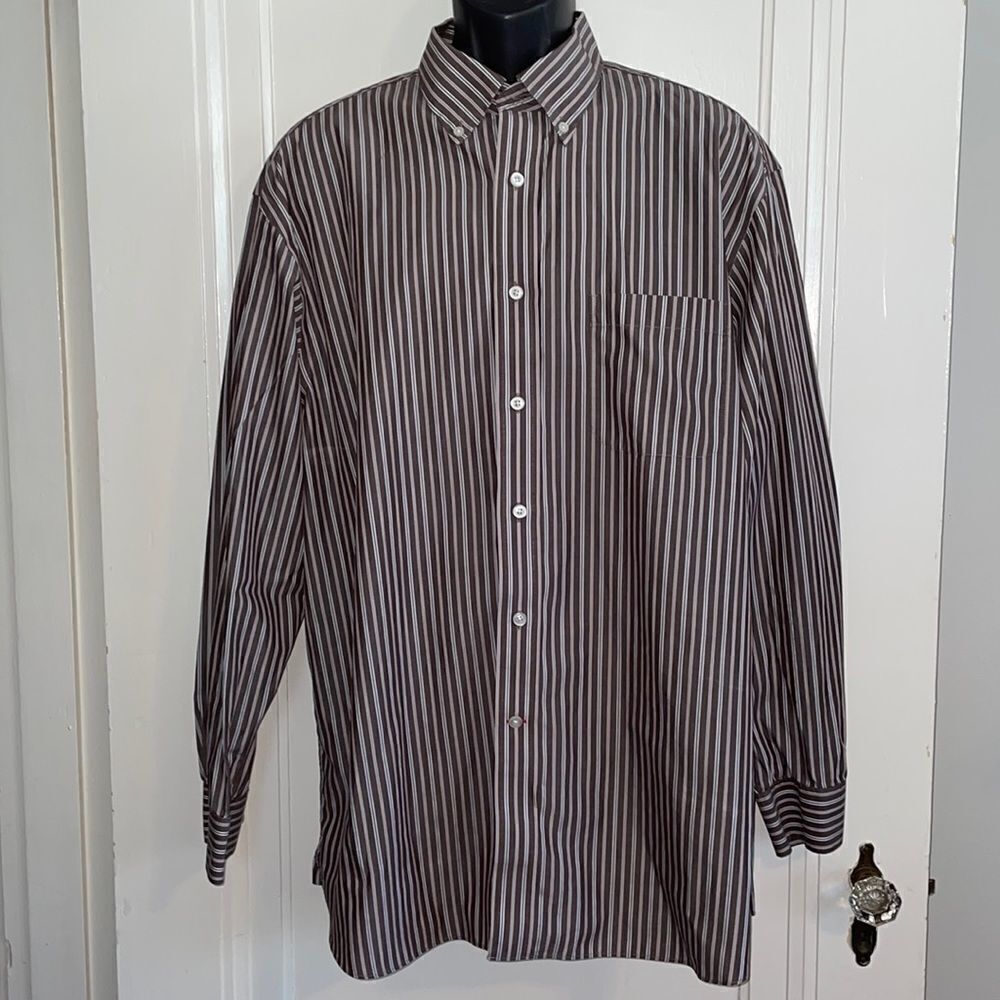 Daniel Cremiuex brown & white striped shirt